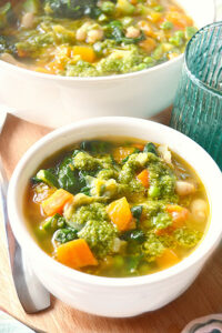 Minestrone with Garbanzos and Basil